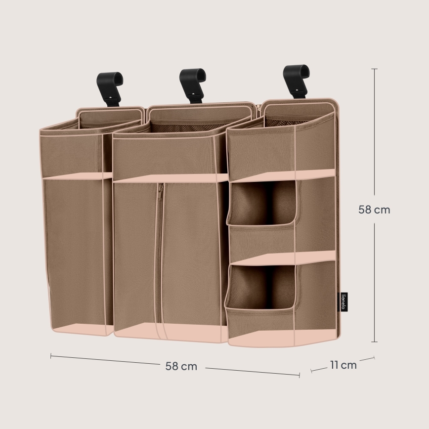 Lionelo - Organisateur 3 en 1 pour lit bébé SIDEPOCKET Beige