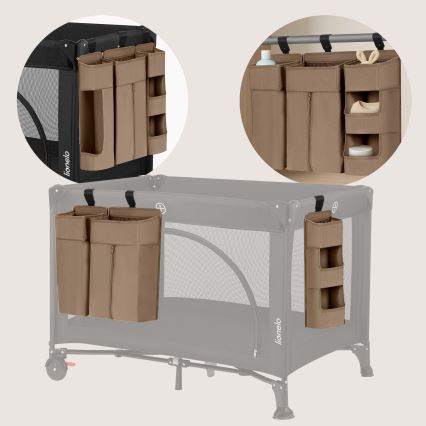Lionelo - Organizer per lettino 3 in 1 SIDEPOCKET Beige