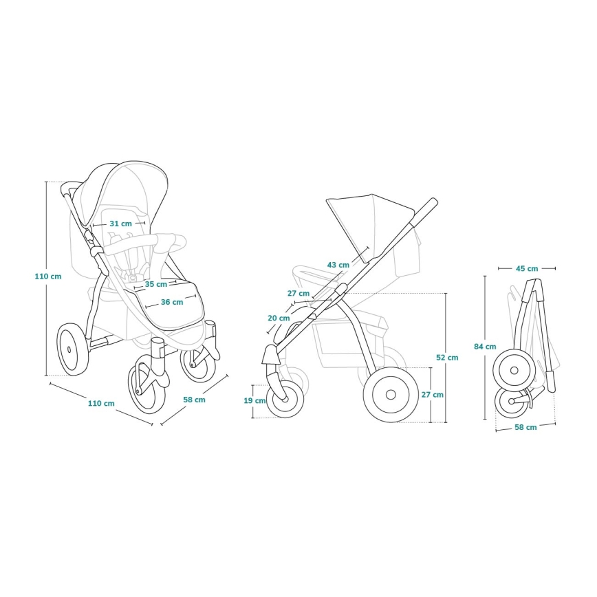 Lionelo - Passeggino ANNET PLUS verde