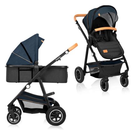 Lionelo - Passeggino combinato 2 in 1 AMBER Blu Navy