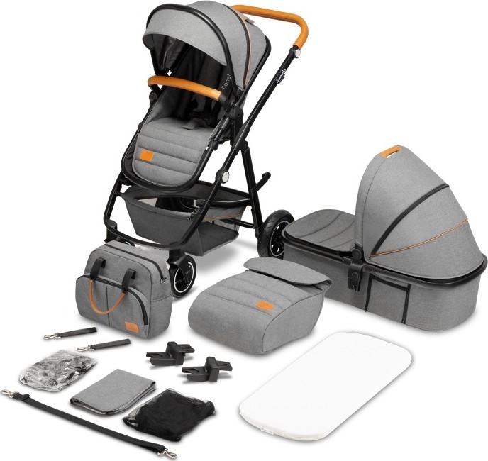 Lionelo - Passeggino combinato 2 in 1 AMBER Grey Stone