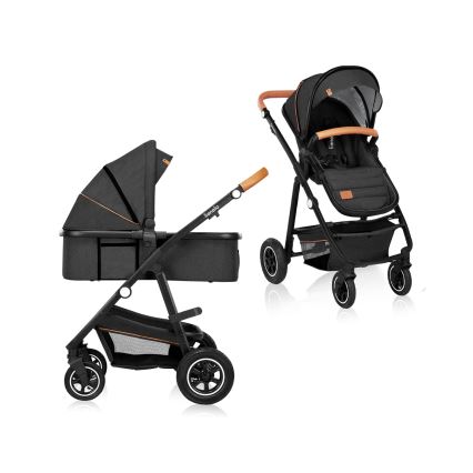 Lionelo - Passeggino combinato 2 in 1 AMBER Grigio Grafite