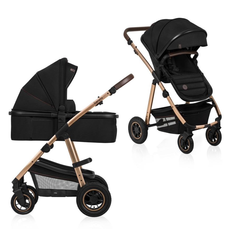 Lionelo - Passeggino combinato 2 in 1 AMBER Nero Onice