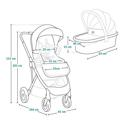 Lionelo - Passeggino combinato 2 in 1 AMBER Pink Rose
