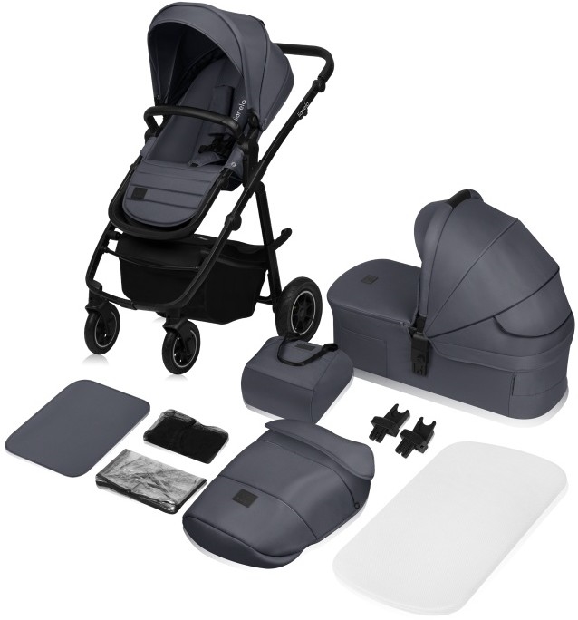 Lionelo - Passeggino combinato 2 in 1 AMBER PLUS Grigio Grafite