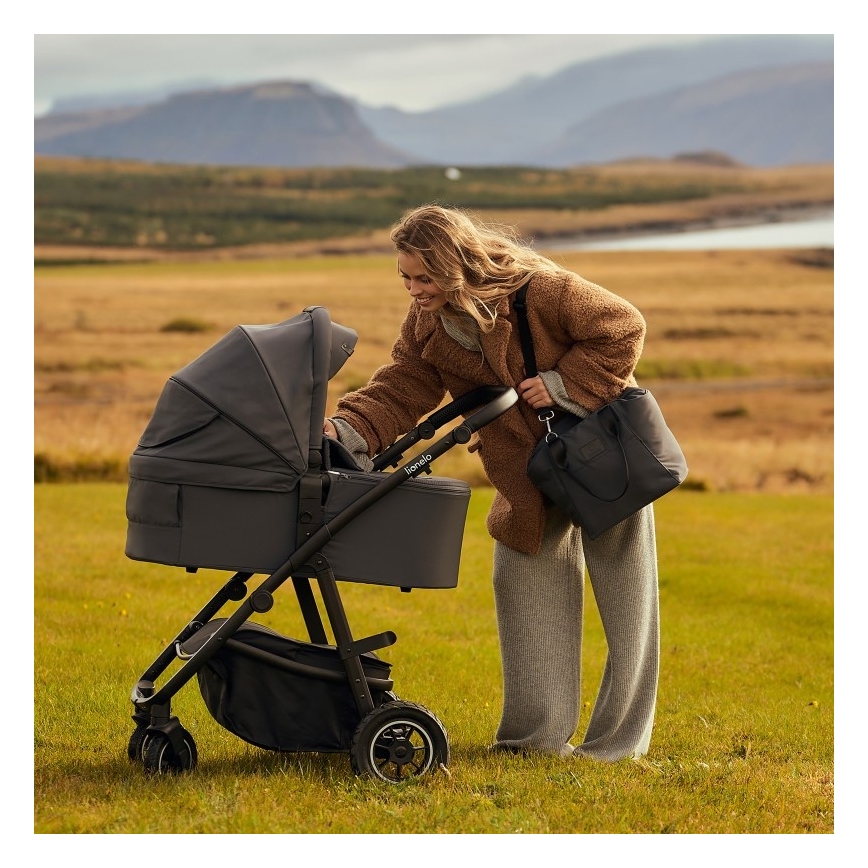 Lionelo - Passeggino combinato 2 in 1 AMBER PLUS Grigio Grafite