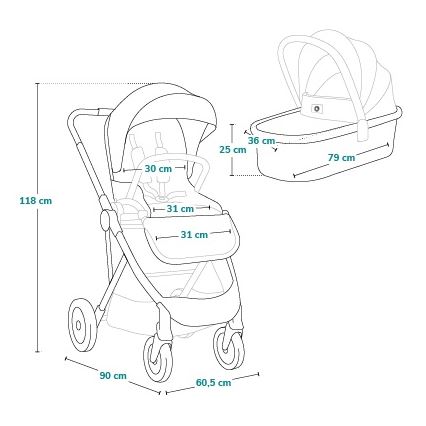 Lionelo - Passeggino combinato 2 in 1 AMBER PLUS Sabbia