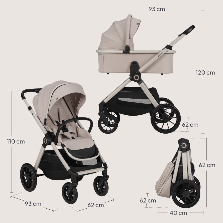 Lionelo - Passeggino combinato 2 in 1 LAYLA Sabbia