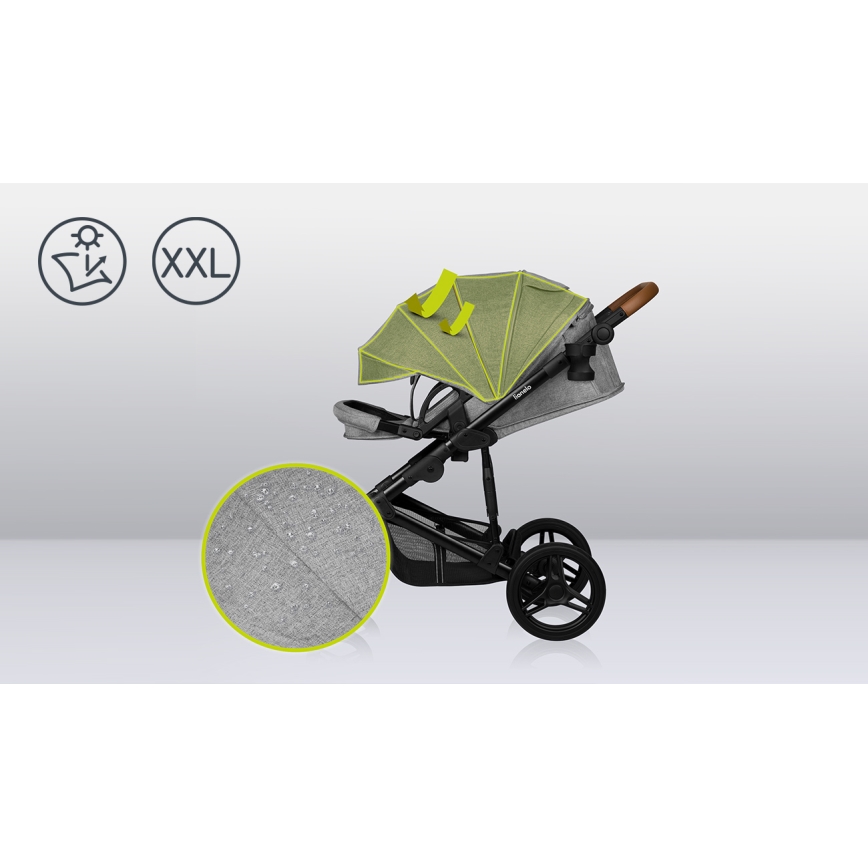 Lionelo - Passeggino combinato 2 in 1 MARI TOUR Grigio Pietra