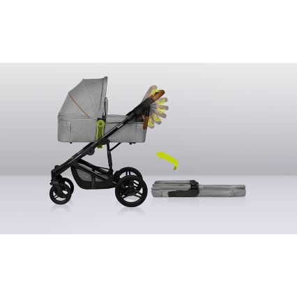 Lionelo - Passeggino combinato 2 in 1 MARI TOUR Grigio Pietra
