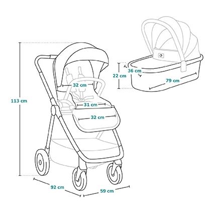 Lionelo - Passeggino combinato 2 in 1 MERIL Beige Sand