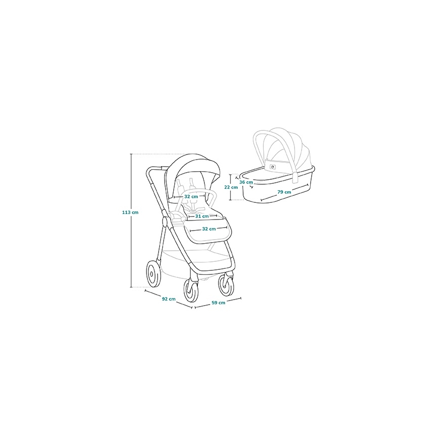 Lionelo - Passeggino combinato 2 in 1 MERIL Beige Sand