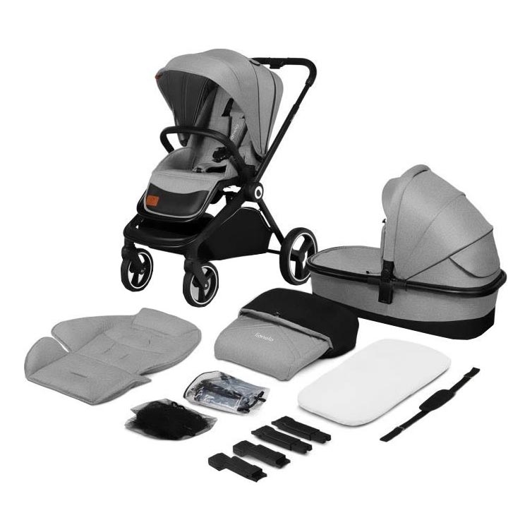 Lionelo - Passeggino combinato 2-in-1 MIKA Grigio Stone