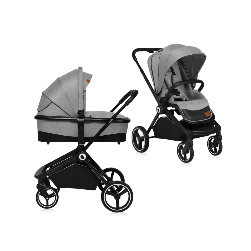 Lionelo - Passeggino combinato 2-in-1 MIKA Grigio Stone