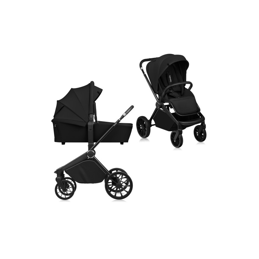 Lionelo - Passeggino combinato 2 in 1 MIKA PLUS Nero Onice