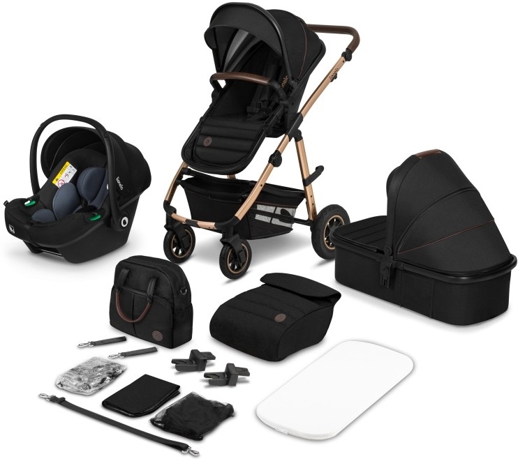 Lionelo - Passeggino combinato 3 in 1 AMBER Nero Onice