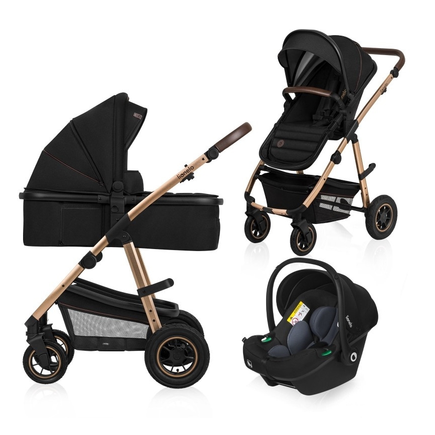 Lionelo - Passeggino combinato 3 in 1 AMBER Nero Onice