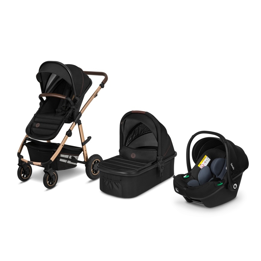 Lionelo - Passeggino combinato 3 in 1 AMBER Nero Onice