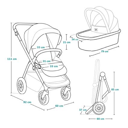 Lionelo - Passeggino combinato 3 in 1 BIANKA Beige Sabbia