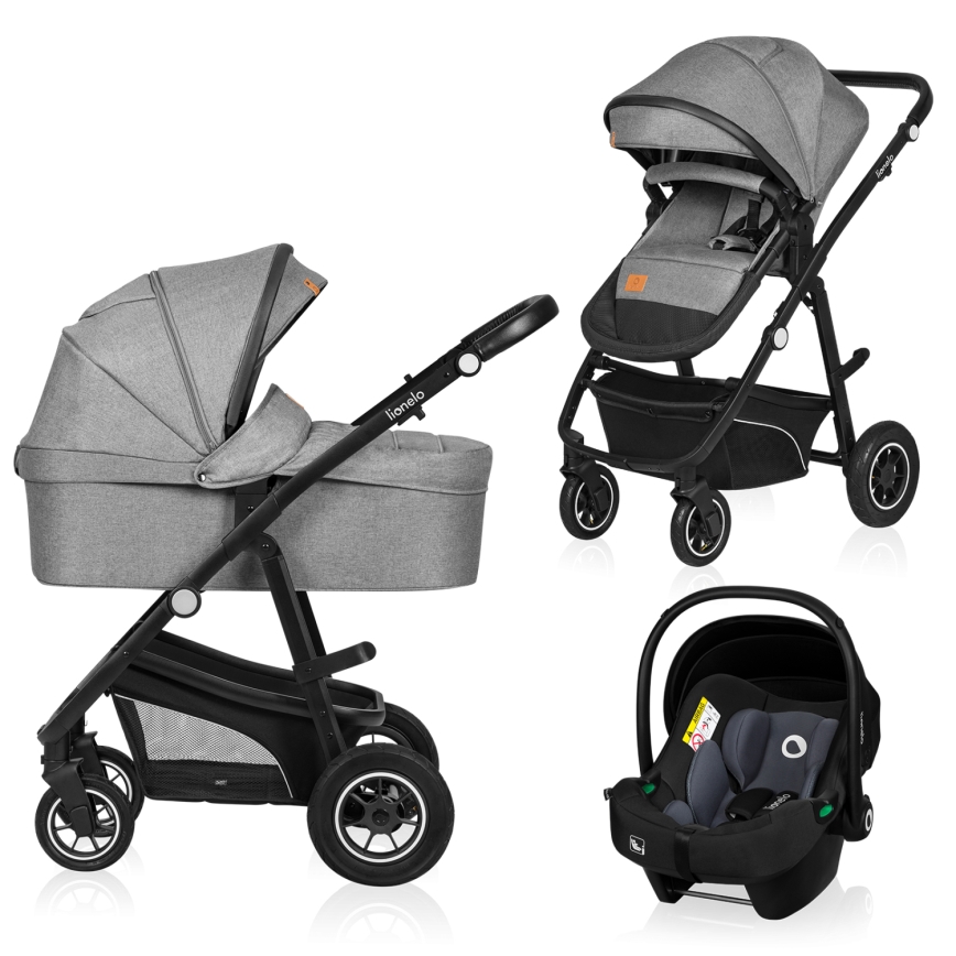 Lionelo - Passeggino combinato 3 in 1 BIANKA Grey Stone