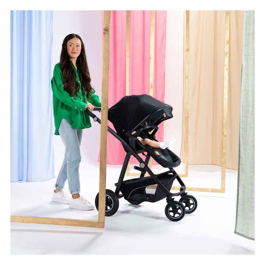 Lionelo - Passeggino combinato 3 in 1 BIANKA Nero Onice