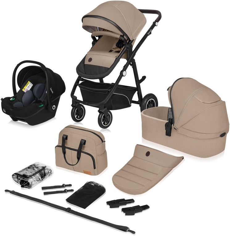 Lionelo - Passeggino combinato 3 in 1 BIANKA Sabbia Beige