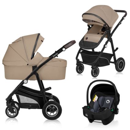 Lionelo - Passeggino combinato 3 in 1 BIANKA Sabbia Beige