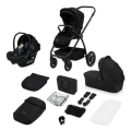 Lionelo - Passeggino combinato 3 in 1 MERIL Black Onyx