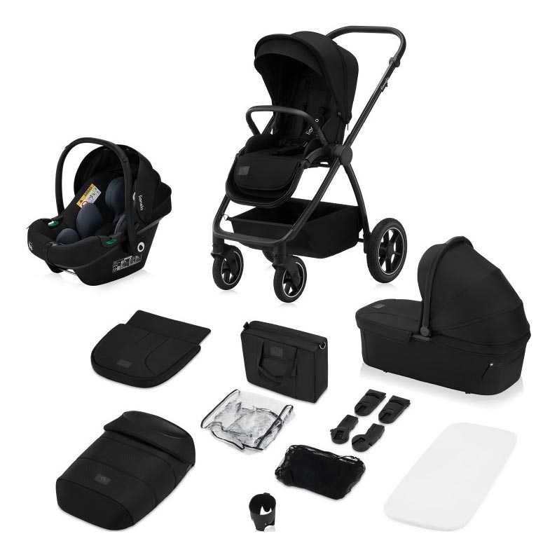 Lionelo - Passeggino combinato 3 in 1 MERIL Nero Onice
