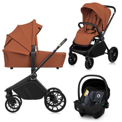 Lionelo - Passeggino combinato 3 in 1 MIKA PLUS Marrone Ruggine