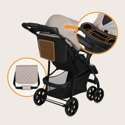 Lionelo - Passeggino EMMA PLUS beige/nero