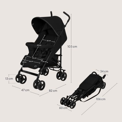 Lionelo - Passeggino Golf ELIA Black Onyx