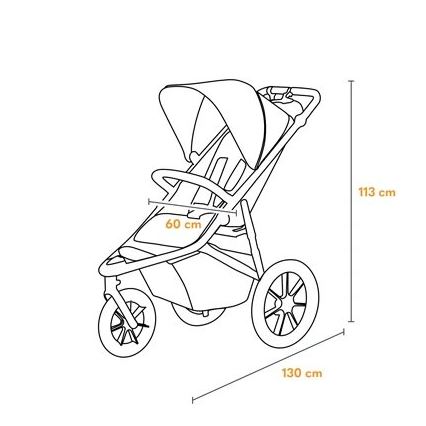 Lionelo - Passeggino sportivo AZURA nero/grigio
