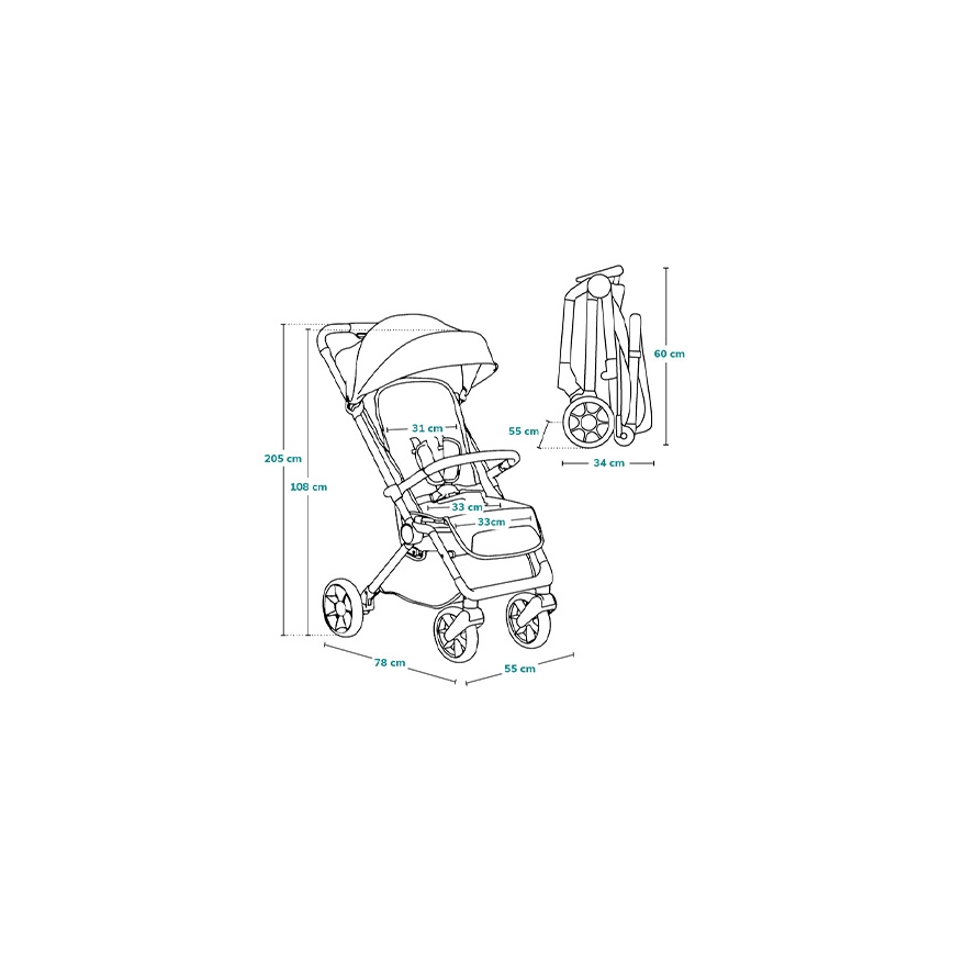 Lionelo - Passeggino sportivo CLOE nero/oro