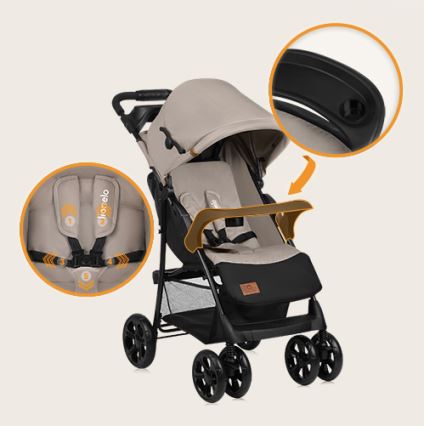 Lionelo - Passeggino sportivo EMMA PLUS beige/nero
