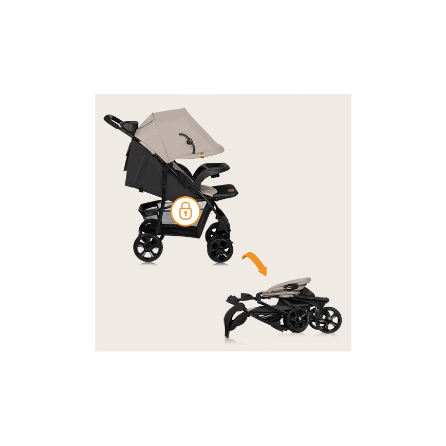 Lionelo - Passeggino sportivo EMMA PLUS beige/nero