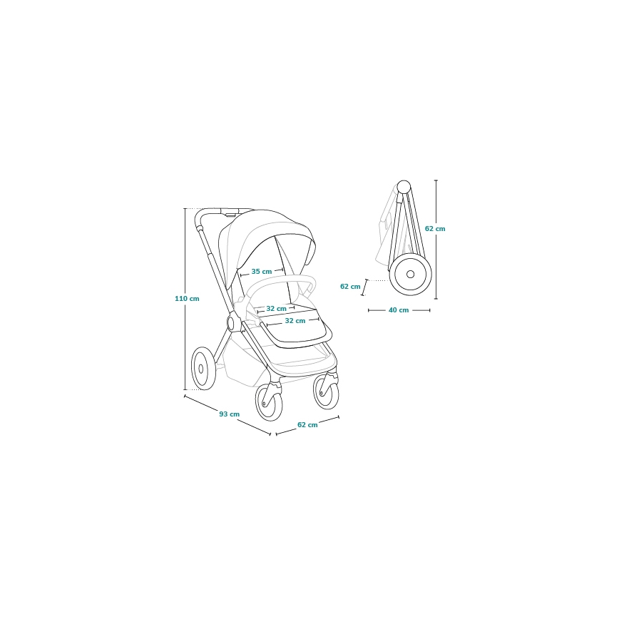 Lionelo - Passeggino sportivo MIKA PLUS Grigio pietra