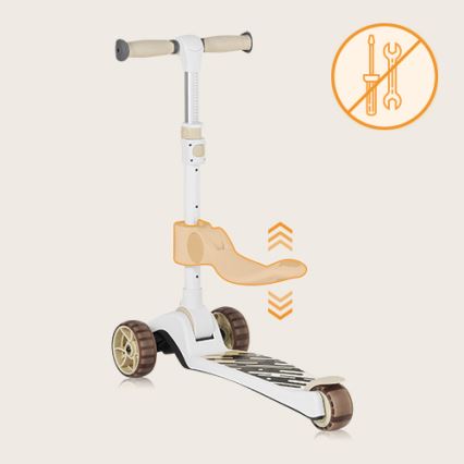 Lionelo - Per bambini scooter 2in1 FRANKY bianco/beige