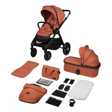Lionelo - Poussette combinée 2-en-1 LAYLA Marron rouille