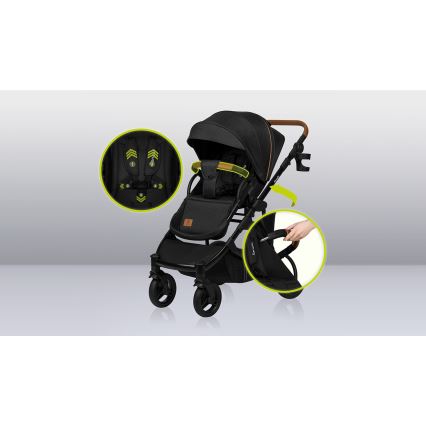 Lionelo - Poussette combinée 2-en-1 MARI TOUR Onyx noir