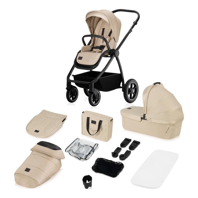 Lionelo - Poussette combinée 2-en-1 MERIL Beige Sable