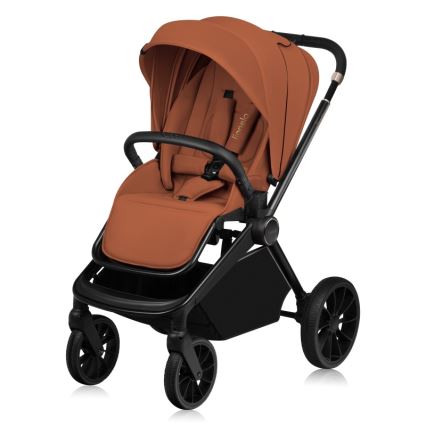 Lionelo - Poussette combinée 2-en-1 MIKA PLUS Brun rouille