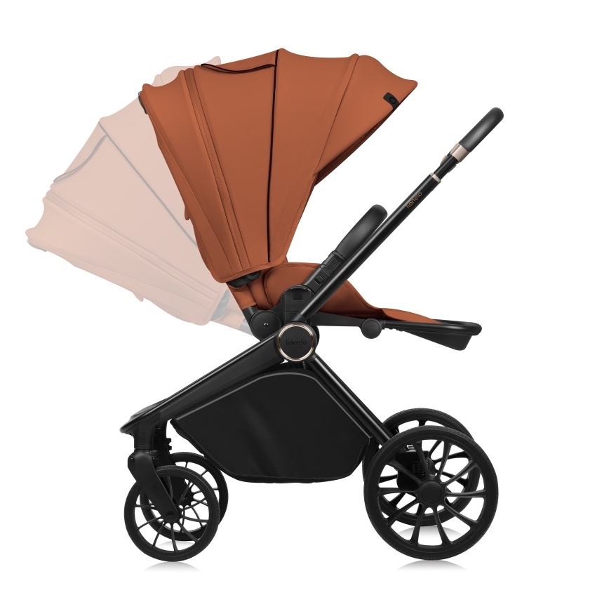 Lionelo - Poussette combinée 2-en-1 MIKA PLUS Brun rouille