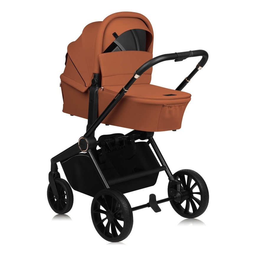 Lionelo - Poussette combinée 2-en-1 MIKA PLUS Brun rouille