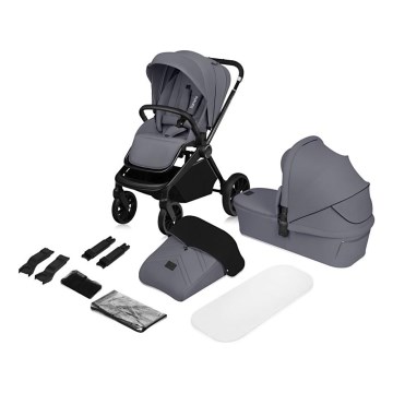 Lionelo - Poussette combinée 2-en-1 MIKA PLUS Grey Stone