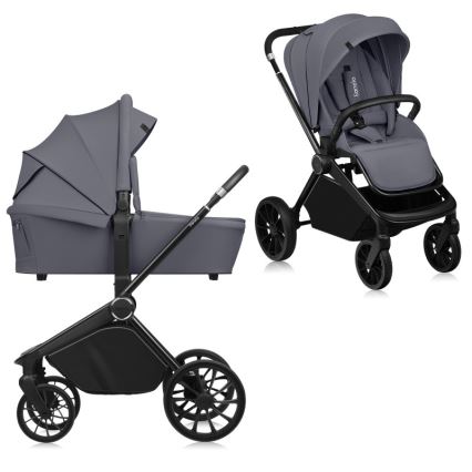 Lionelo - Poussette combinée 2-en-1 MIKA PLUS Grey Stone