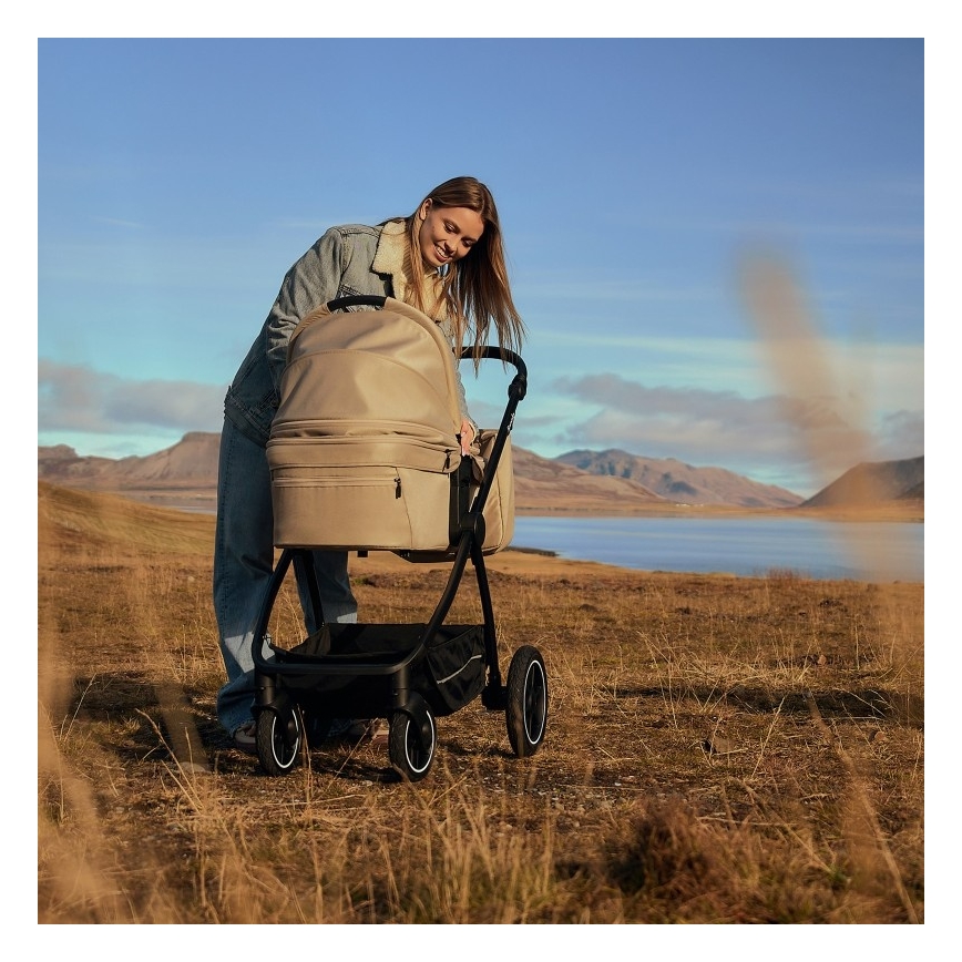 Lionelo - Poussette combinée 3-en-1 MERIL Beige Sable