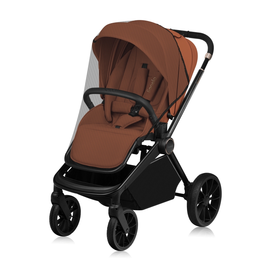 Lionelo - Poussette combinée 3-en-1 MIKA PLUS Brun rouille