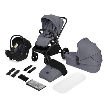 Lionelo - Poussette combinée 3 en 1 MIKA PLUS Grey Stone