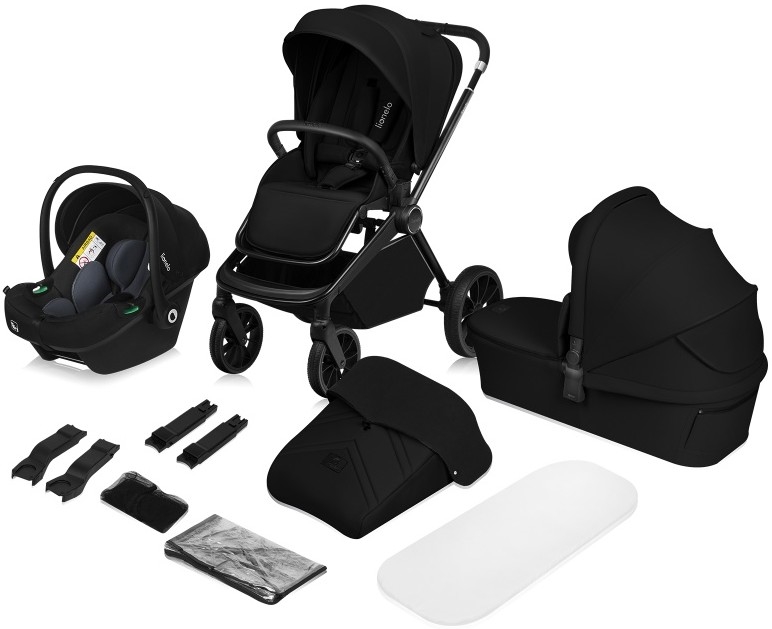 Lionelo - Poussette combinée 3 en 1 MIKA PLUS Noir Onyx
